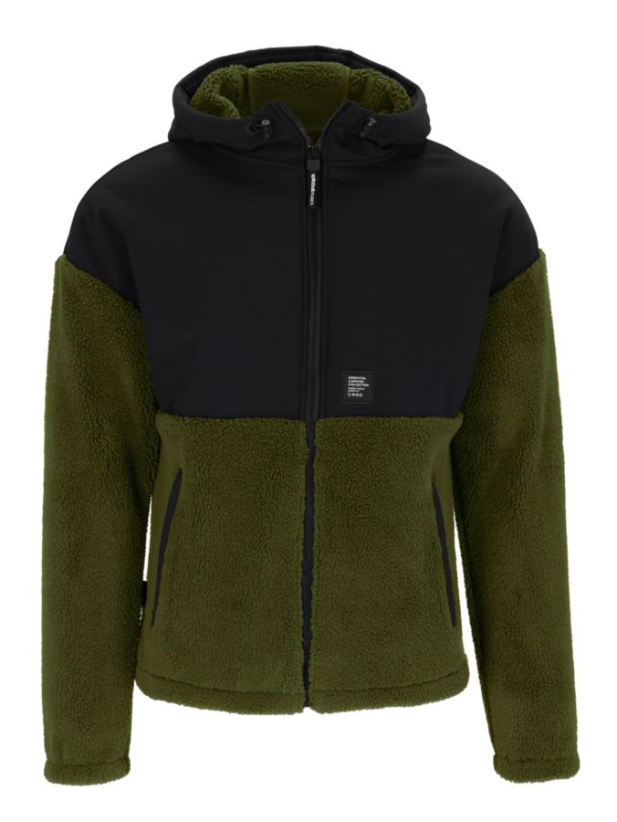Sherpa Fleece Hybrid Trekking Jacke mit durchgehendem Reißverschluss "Essentials"